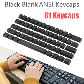 Črna Prazno 61 Keycap 61 Tipke Gaming Tipkovnica Keycaps Črne Debele PBT Keycaps Za MX Stikala Mehanska Tipkovnica