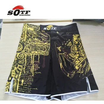 MMA Boksarske preplete strojev črnimi črkami osebno boksar hlače usposabljanje hlače muay tajski boks kickboxing hlače
