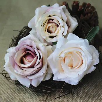 50Pcs Umetne svile rose cvet glave svate polje darila opremo Božič dekor venca svile rose flores artificiales
