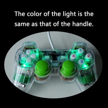 Žični, USB, Gamepad Pregleden LED Dvojne Vibracije Palčko Krmilnik za Igre Joypad Za Prenosni RAČUNALNIK Za Win7/10/XP Jasno, 3 Barve