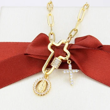 Novi modni nakit ogrlica verske križ obesek kombinacija pulover verige ženske banket nakit, ogrlico, obesek darilo