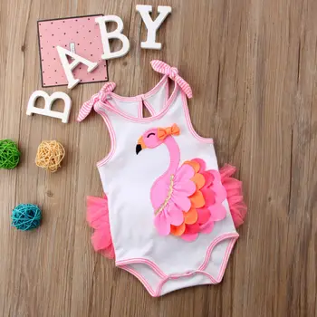 2020 Poletje Newborn Baby Dekle Romper Oblačila Cvet Lok Romper Jumpsuit Obleke Plažo, Oblačila