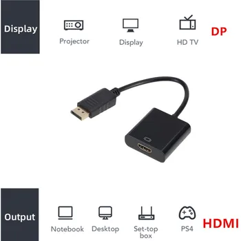BGGQGG DP za HDMI Adapter DP Moški HDMI Ženski Video Audio Converter za Prenosni RAČUNALNIK Projektor Display Port na HDMI Adapter
