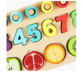 2-6T Montessori v Zgodnjem Otroštvu Izobraževalne Matematike Igrač, Pripomočkov za Poučevanje Matematike Številke Count Geometrijske Oblike Spoznavanja Puzzle Bloki