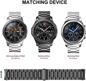Ne Vrzel Design Prestavi S3 Obmejni Pas za Samsung Galaxy Watch 46mm Trak Trdnega Nerjavečega Jekla Poslovno Orodje S3 Classic Zapestnico
