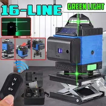 16 Linij 4D Laser Ravni Green Line Laser Izravnavo Naprave Zeleni Žarek Laserski Ravni Self-izravnavanje Vodoravno Navpično Orodje za Ukrep