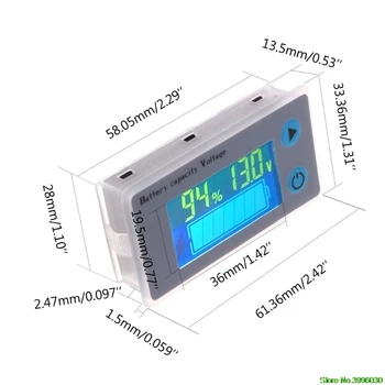 10-100V Univerzalno Zmogljivost Baterije Voltmeter Tester LCD Avto Svinčevi Indikator