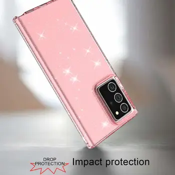 Bleščice Bling Shockproof Primeru Telefon Za Samsung Galaxy Note 20 Coque S21 Prozoren Silikonski ovitek Opomba 20 Ultra Anti-knock Primeru
