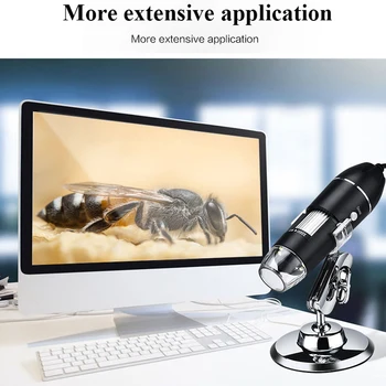 Strokovno USB, HD Digitalni Mikroskop 1600X 1000X 500X 8 LED Elektronski Mikroskop Endoskop Zoom Fotoaparat Lupo+ Držalo