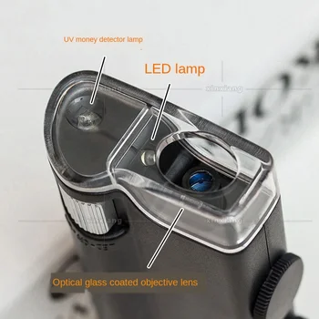 LED valuti detektor lučka 200-240 kratno optično povečavo mikroskopa za prepoznavanje nakit diamantni povečevalno steklo