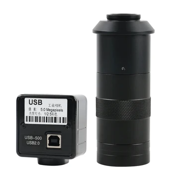 5.0 MP USB Video Kamero Elektronski Digitalni Okular Mikroskopom Prost Gonilnik za Merjenje Programsko opremo Visoke Ločljivosti+100X C-MOUNT Objektiv