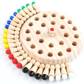 Otroci Lesene Memory Match Palico Igra Šah Zabavno Blok Odbora Izobraževalne Barve Spoznavnih Sposobnosti Igrača Za Otroke, Igra Šah Darilo