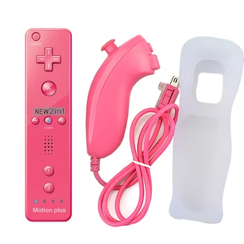 Za Nintendo Wii mote Zgrajena v Motion Plus Znotraj Brezžični Gamepad Daljinski upravljalnik Palčko + Nunchuck Za Nintend Wii igre