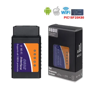 ELM327 WIFI V1.5 OBD2 Auto Kodo Bralnik WI-FI ELM327 Podpira iOS Telefon PIC18F25K8 OBD2 Diagnostični Skener Za IPhone