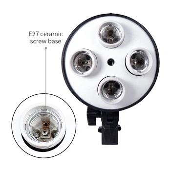 E27 Base Štiri Žarnice Držalo Žarnice S 4 kos 15W LED Hladno Svetlobo Uporabite Za Softbox Komplet 4 v 1 Za Fotografijo Fotografija Studio