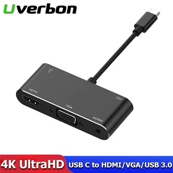Tip C Do HDMI, VGA, USB 3.0 Adapter Pretvornik S 3,5 Jack USB-C 3.1 Hub Adapter za Mac Air Pro Huawei P10 P20 Samsung S8 Plus