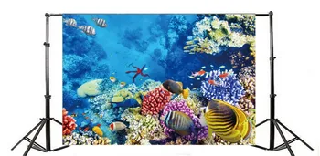 Laeacco Morskih Podvodnih Koralnih Rib Otroka, Rojstni Vzorec Fotografija Okolij Fotografske Kulise Za Foto Studio