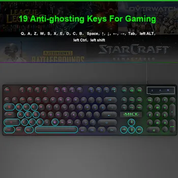 IMice AK-800 Igre Osvetljen Gaming Tipkovnica Z Osvetlitvijo RGB Gamer Namizni Urad Zabava Za Laptop Pc Gamer