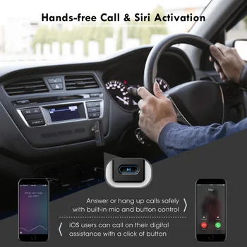 Vmesnik Bluetooth Sprejemnik, Stereo Zvok Kakovosti Adapter Za Avto Avdio Sistem Brezžični Sprejemnik Z Mic Podporo Siri
