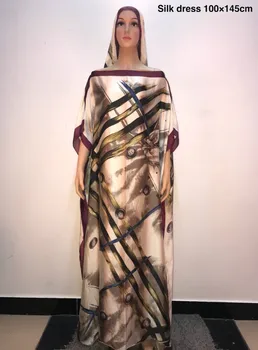 Dolžina :145 cm ,širina 100 cm neverjetno tiskane svile Poletje ženske obleke 2019 priljubljen slog Turčija svile ženske dolga obleka