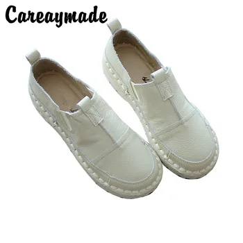 Careaymade-Pravega Usnja, mehka podplatom udobno enotnega ženske čevlje plitvo medicinske sestre'shoes prosti čas nizko zgornji čevlji,34-41