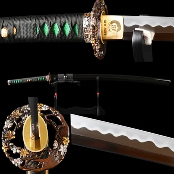 Brandon Meči Ročno Polirani Katana Visoko Ogljikovega Jekla Gline Kaljeno Japonski Samuraji Meč Polno Tang Usposabljanje Nož Katana